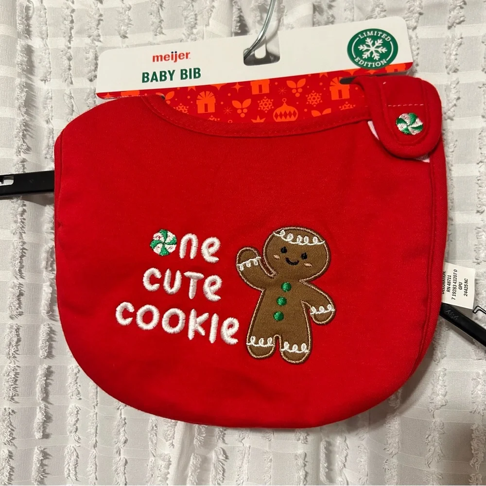 Baby Bib - One Cute‎ Cookie-Red